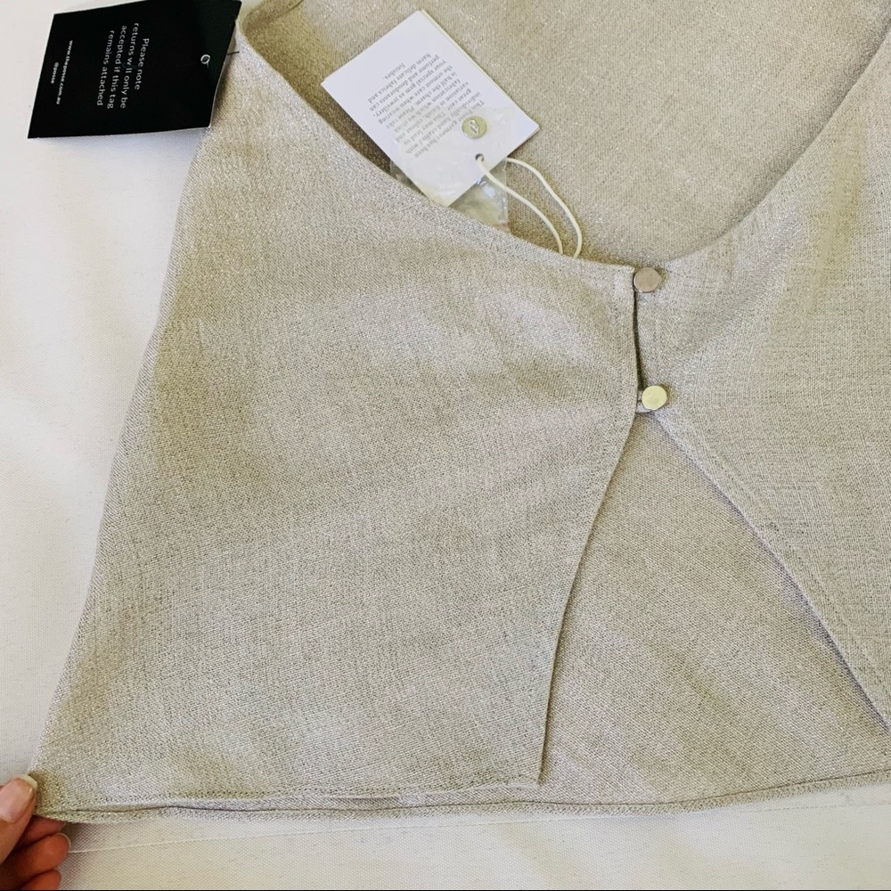 Nwt Posse Delphine Top In Natural Sparkle Small - image 7